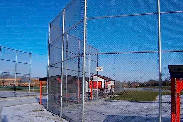 The baseball court with steel fence at Batavia, IL  