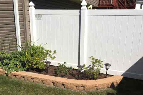 White PVC Vinyl fencing.