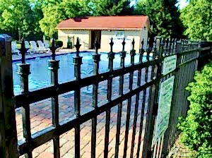 Metal fence installed for a swimming pool area in Batavia, IL
