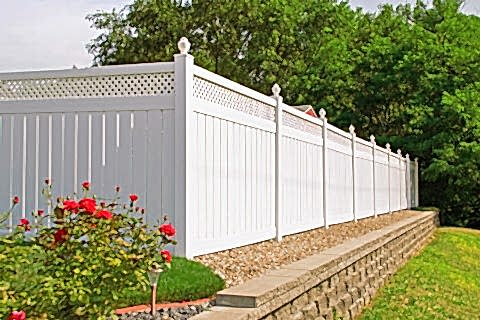 New White vinyl fence