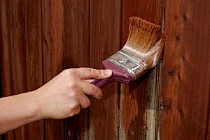 Painting wood fence