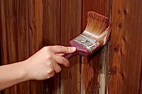 Painting wood fence